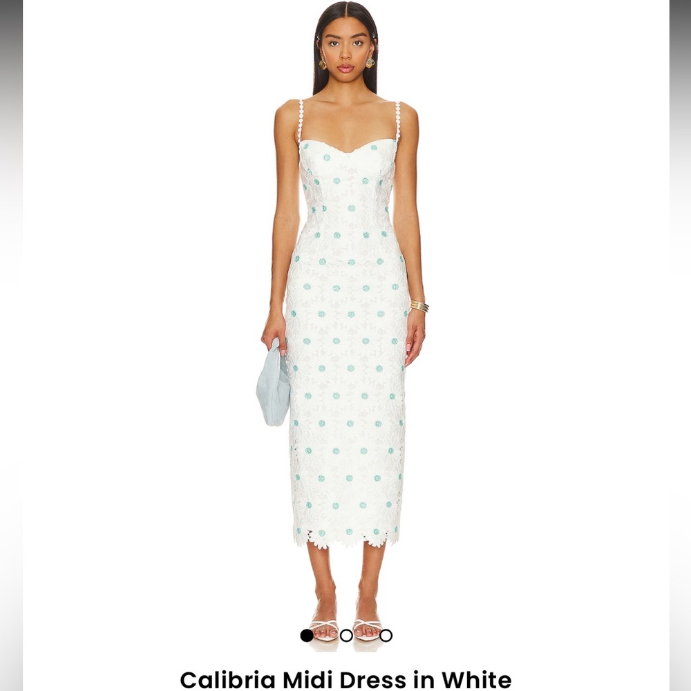 Saylor Calibria midi dress in white